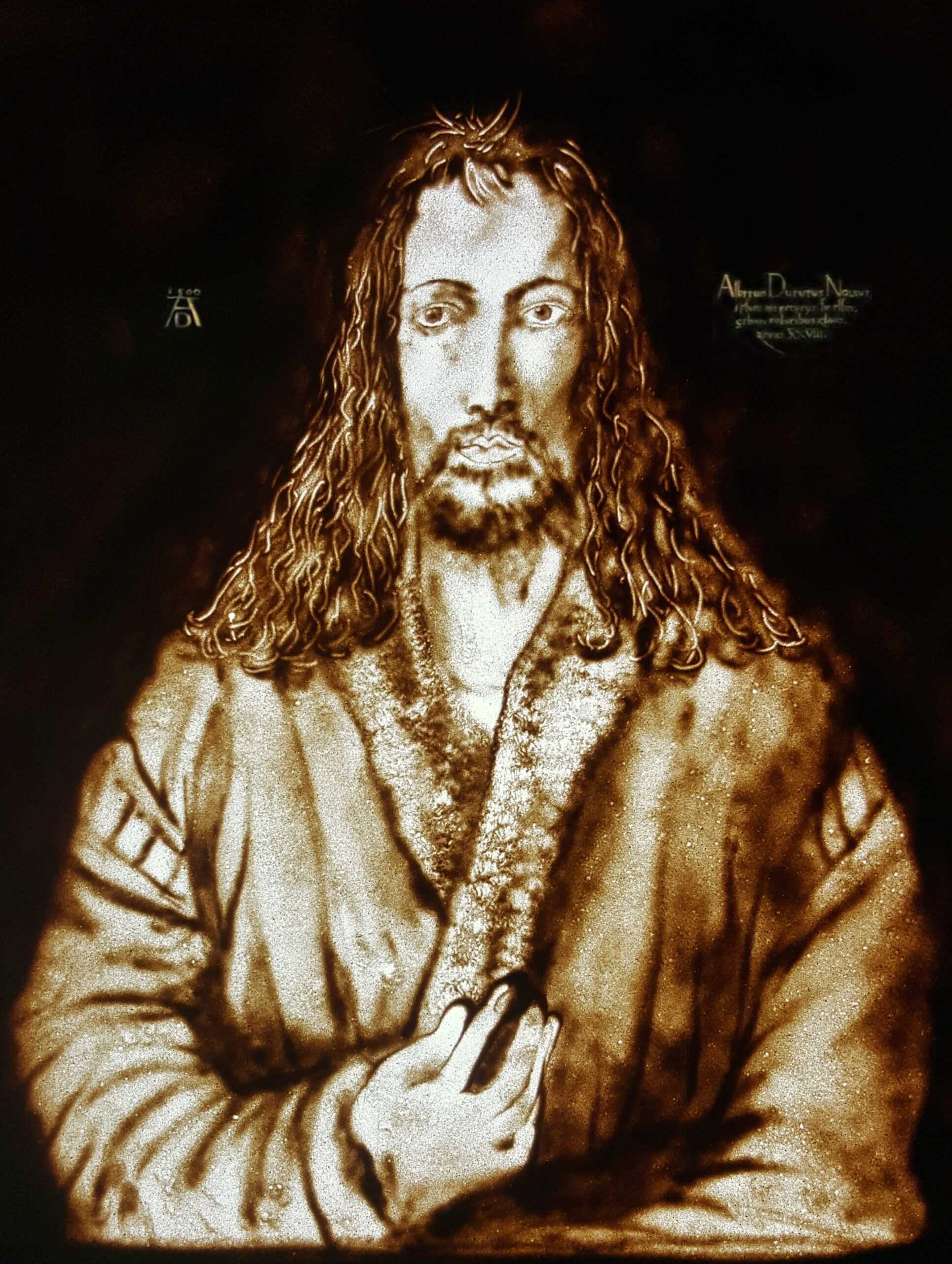 Albrecht Dürrer in Sand gemalt