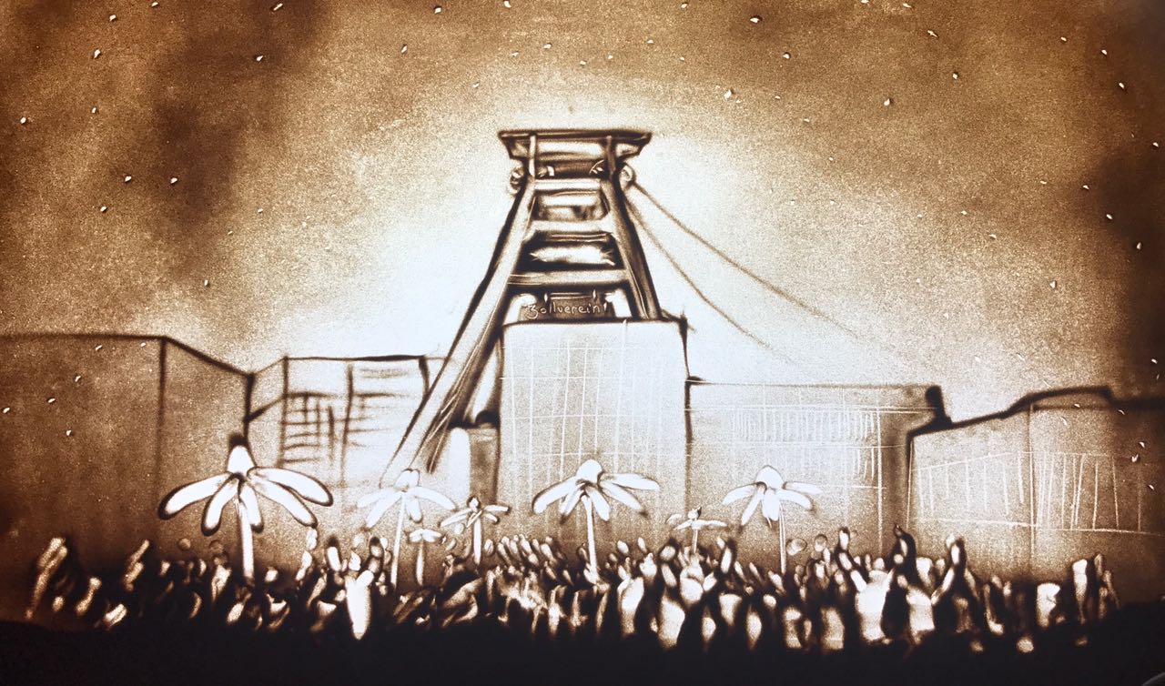 Vorbereitung Sand Show für Ruhrgebiet